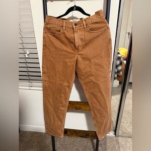 Brown High-Waisted Cargo Jeans